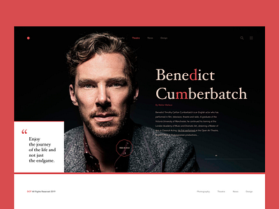 DOT benedict concept design details interaction interview layout minimal modern quote theatre typography ui ux web website