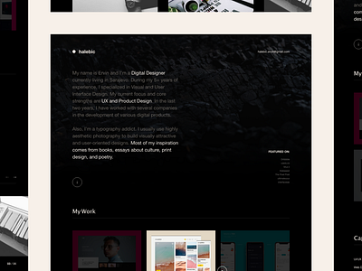 Personal Website Exploration clean concept dark design designer details interaction interface layout minimal minimalistic modern personal portfolio ui ux web