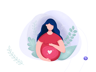 Babywell - Pregnant woman app care cartoon character design drawing graphic design ill illustration pregnant ui woman