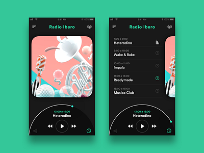 College Radio App app concept app design design music app radio app sound ui ux