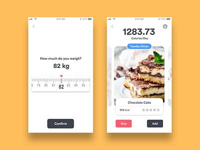 Nutrition to go App app app concept calories design food ui ui ux ux weight