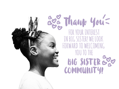 Big Sister of Boston Thank You design graphic