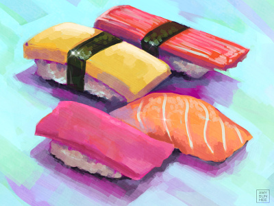 Sushi painting design food food and drink food illustration illustration nigiri procreate sushi
