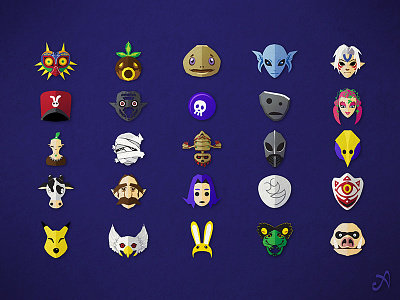 Majora's Mask Vectors deku goron icons illustration legend majora mask nintendo vector video games zelda zoro