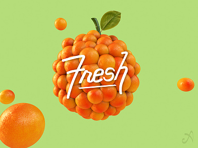 Fresh Orange 3d c4d cinema 4d design handlettering orange typography