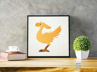 Chocobo~ bird chocobo design fan art ff final fantasy illustration vector video game