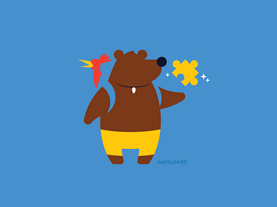 Bear and Bird banjo illustration kazooie nintendo smash bros vector video games