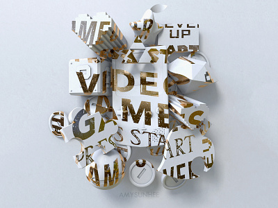 Video Games 3d c4d cinema 4d design nintendo typography video games