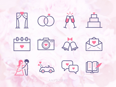 Wedding icons design icon set iconography icons illustration marriage equality vector wedding