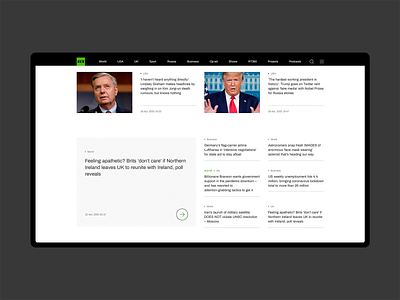 RT concept – Main page main page minimalism news ui ux webdesign