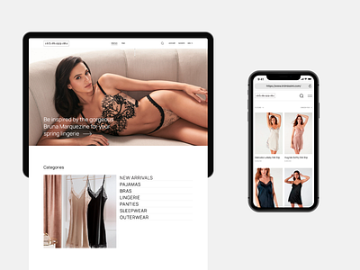 Intimissimi adaptive catalog categories ecommerce main page minimalism mobile store tablet ui web webdesign