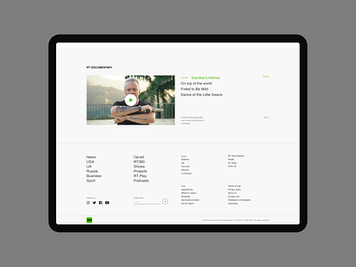 RT footer minimalism news tablet ui ux web webdesig website