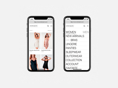 Intimissimi online store catalog e commerce menu minimalism store uidesign uxdesign webdesign website