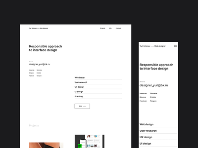 Portfolio Website. minimalism portfolio research uidesign uxdesign web webdesign website