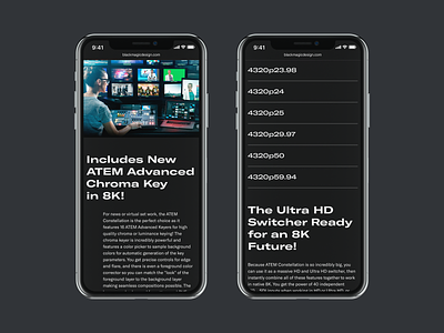 Blackmagic Design black design layout minimal mobile ui uidesign ux uxdesign web webdesign