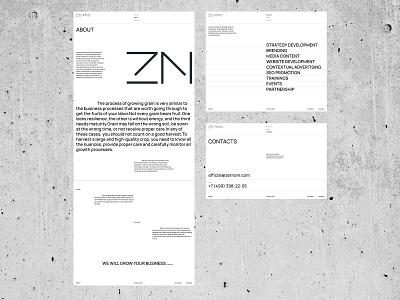 Zerno adobe xd behance digital grid kinetic marketing minimal typography ui ux web webdesign