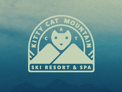 Kitty Cat Mountain | Ski Resort & Spa - DLC #8 branding cat dailylogochallenge design illustration kitty logo mountain ski resort vector