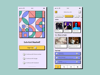 Music App Concept app concept conceptapp design mobileapp music musicapp neobrutalism ui uiux ux