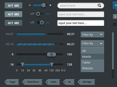 UI Kit button check design dropdown form interface loading menu radio slider tag ui ui kit volume