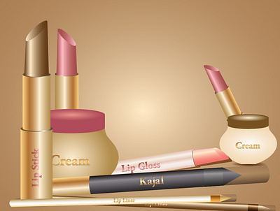 Cosmetics vector cosmetics cream design face girly illustration lipcolour lipstick makeup pink vector vectorart