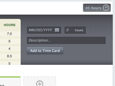 Time Card app html5 interface design ui