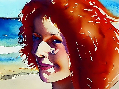 Freyja freyja painting redhair redhead watercolor watercolour