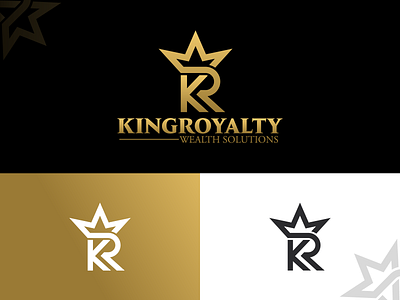 King Royalty Logo | Letter K + R + Crown Logo Design