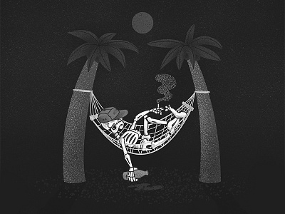 Tired and Uninspired beach chill graphic design hammock illustration lazy skeleton skull