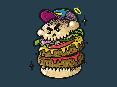 Hamburger Gang african bush bushy bushy wopp cape town character character design design graffiti graphic design heavy goods illustration south africa vandal vector