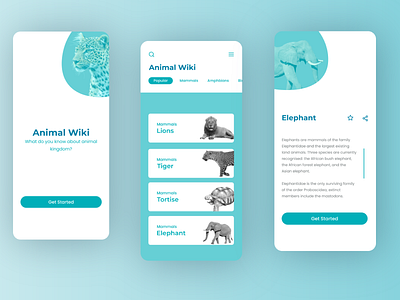 Animal Wiki App app branding design graphic design illustration logo mobile ui ui ux vector web design