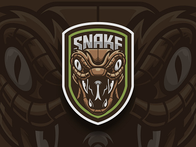 Viper Head Badge animal badge bite character cobra emblem esport gaming mascot poison shield snake snake logo snakebite team vector viper