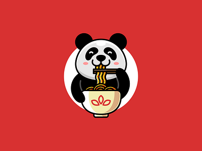 Panda Ramen animal character cute eat esport food illustration japan japanese food logo mascot noodles panda panda logo ramen vector