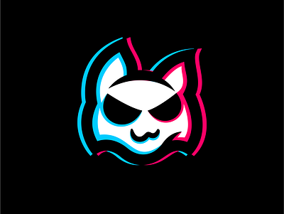 Simple Glitch Cat logo cartoon cat cyber cyberpunk cybersport futuristic gaming glitch logo mascot pet rgb supplement