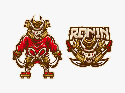 RONIN cartoon esport game gaming logo samurai sport team