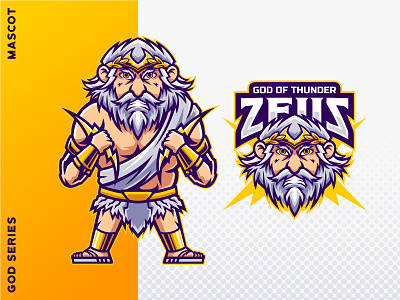 Zeus Mascot cartoon zeus character cute illustration logo mascot thunder vector zeus illustration zeus logo zeuz mascot