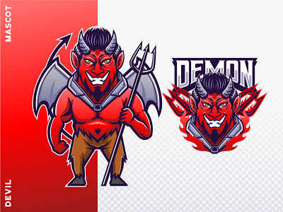 Devil Warrior cartoon character cute cute devil demon devil devil cartoon devil logo devil mascot illustration logo mascot vector