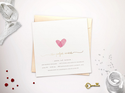 Fingerprint Heart - Engagement Party Invites classic design elegant engagement foil foilprint goldfoil graphic design illustration invitations minimal minted savethedate vector wedding