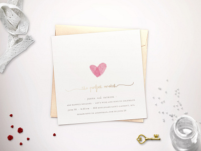 Fingerprint Heart - Engagement Party Invites