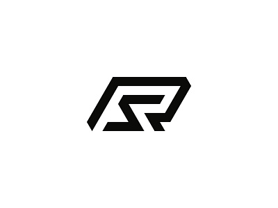 RS letter mark black letter logo mark negativespace shite