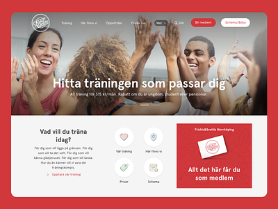 Friskis&Svettis Landing gym member sport web design