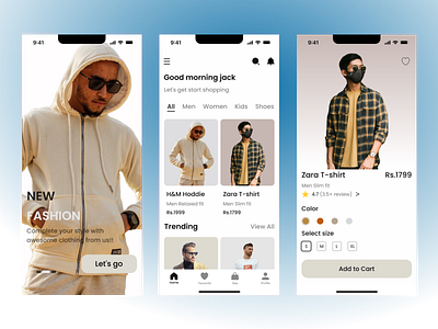 E-Commerce Mobile App clothes fashion figma iosappdesign minimal design popular shot typography ui ux