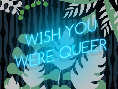 Wish You Were jungle lights neon neon lights text typography