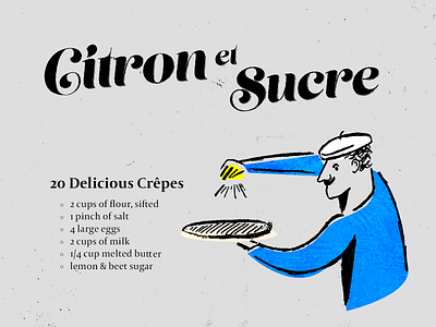 Crepe Recipe design illustration typography weekly warm up