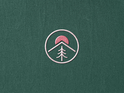 Homemade Adventures branding embroidery icon iconography identity logo logo design mountain sun tree trees