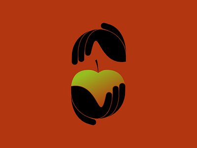 Boy with apple apple design icon illustration logo