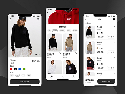 E-commerce Mobile App app clothing store concept design e commerce minimalism mobile design shop store ui ux