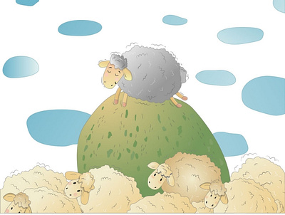Cute sheeps ai design drawing golden sheeps graphic design grey sheep illustration vector