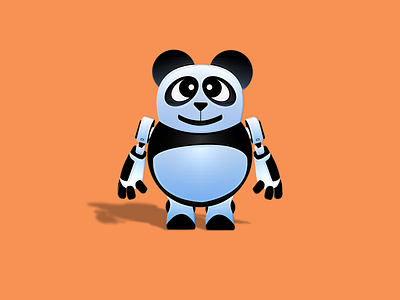 Pandabot bots cute illustration machine robot symmetry vector