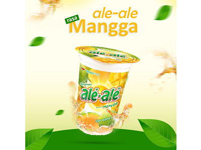 Desain Iklan Minuman Dingin Ale-ale Rasa Mangga graphic design