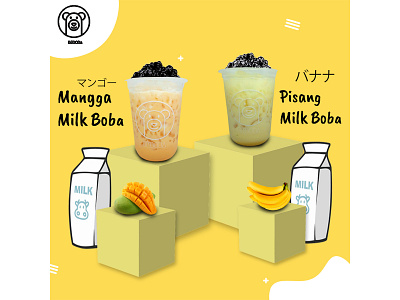 Mangga & Pisang Milk Boba graphic design